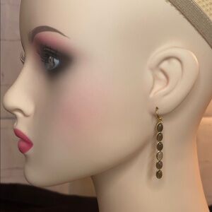 Smoky Quartz drop dangle earrings set in 18kyg over 925 silver 2” nwt